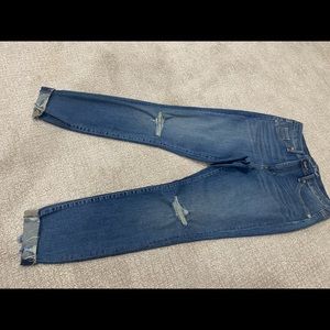 Jeans. Never worn, no tags, but we’re too short.